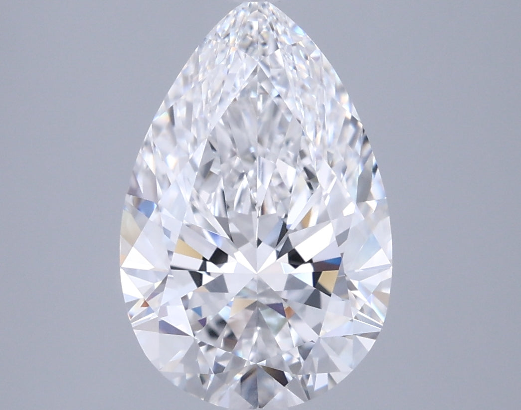 2.99 Carat Pear Shaped, Ideal Cut, D Color, VVS1 Clarity, IGI Certified Lab Grown Diamond