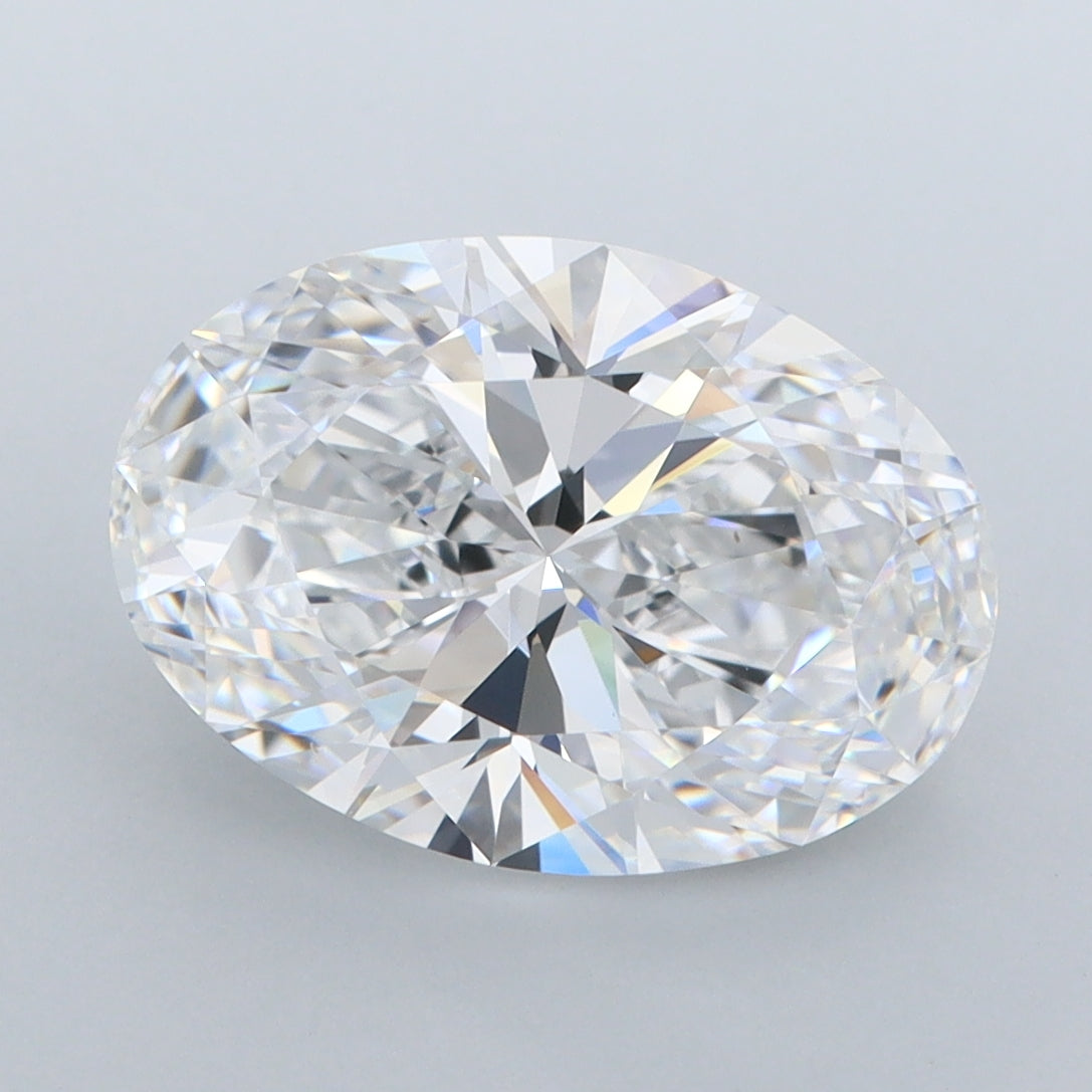 3.75 Carat Oval Shaped, Ideal Cut, D Color, FL Clarity, IGI Certified Lab Grown Diamond