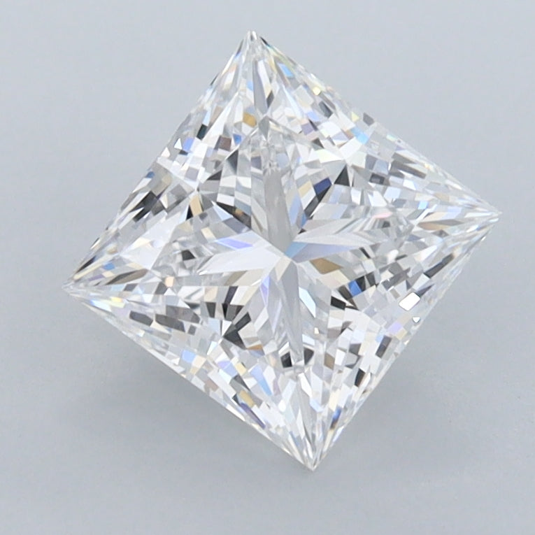 1.58 Carat Princess Shaped, Ideal Cut, D Color, FL Clarity, IGI Certified Lab Grown Diamond