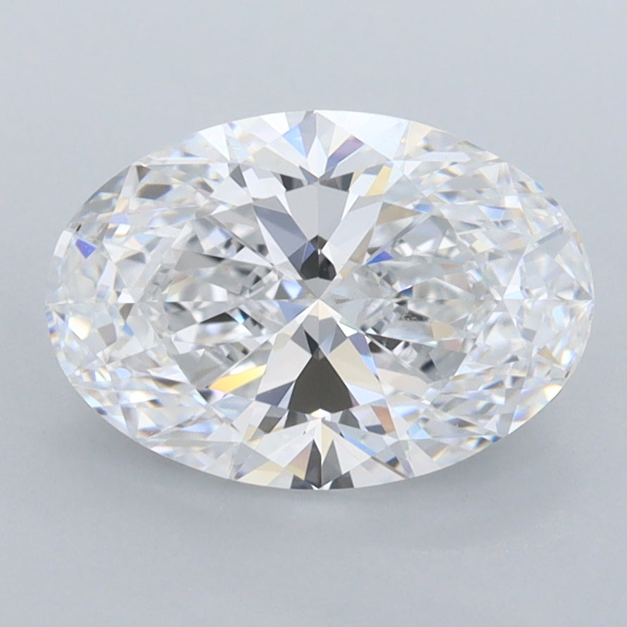 2.45 Carat Oval Shaped, Ideal Cut, D Color, FL Clarity, IGI Certified Lab Grown Diamond