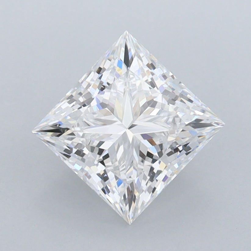 1.61 Carat Princess Shaped, Ideal Cut, D Color, FL Clarity, IGI Certified Lab Grown Diamond