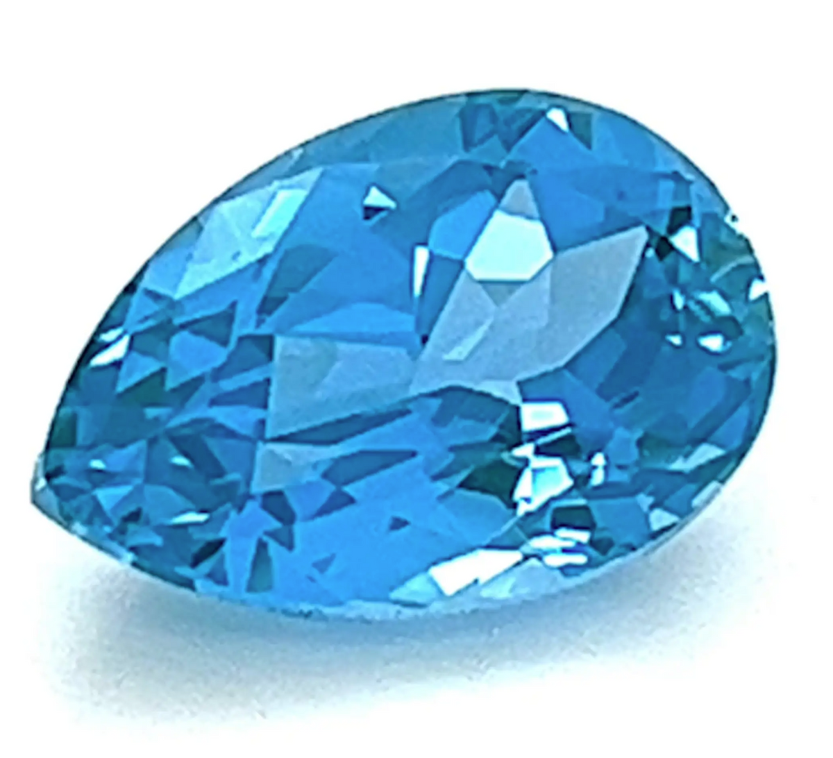 4.06 Carat Pear Cut Lab-Created Paraiba Teal Spinel