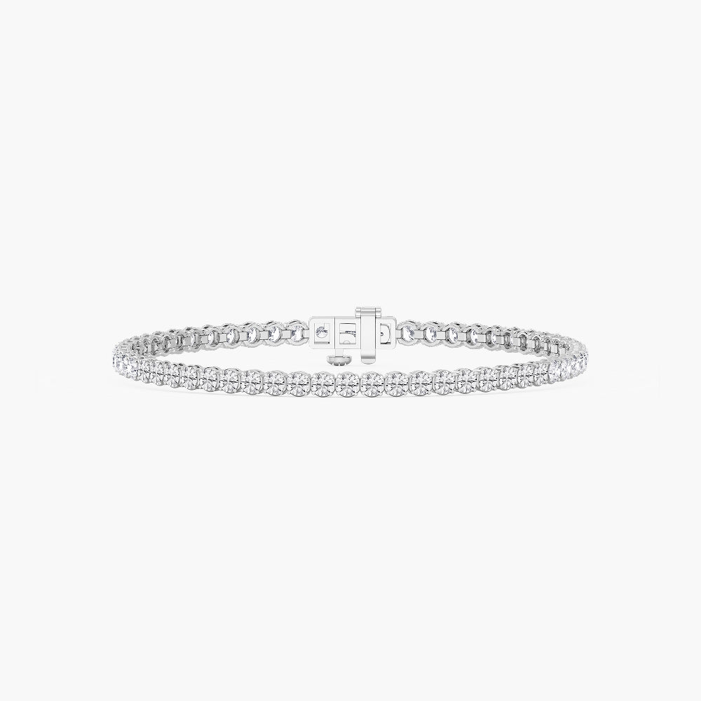 Round Lab Grown Diamond Petite Classic Four Prong Tennis Bracelet