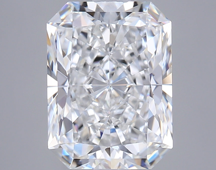 2.54 Carat Radiant Shaped, Ideal Cut, E Color, VVS1 Clarity, IGI Certified Lab Grown Diamond