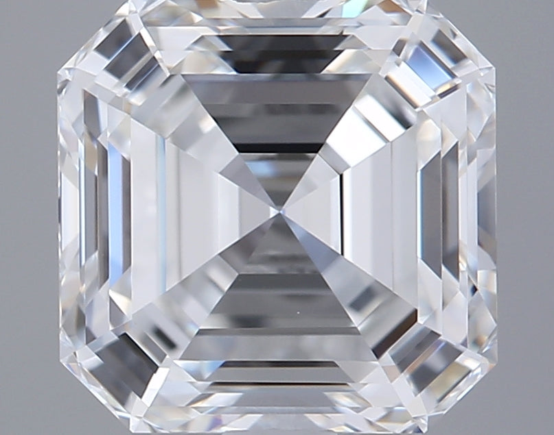 2.77 Carat Asscher Shaped, Ideal Cut, F Color, VVS2 Clarity, GIA Certified Lab Grown Diamond