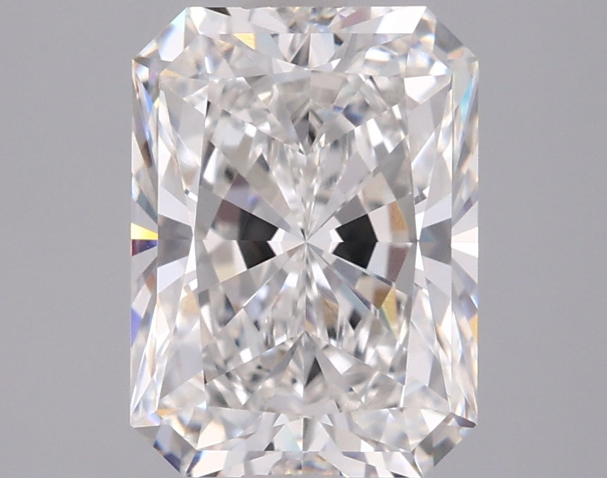 2.54 Carat Radiant Shaped, Excellent Cut, F Color, VVS2 Clarity, IGI Certified Lab Grown Diamond