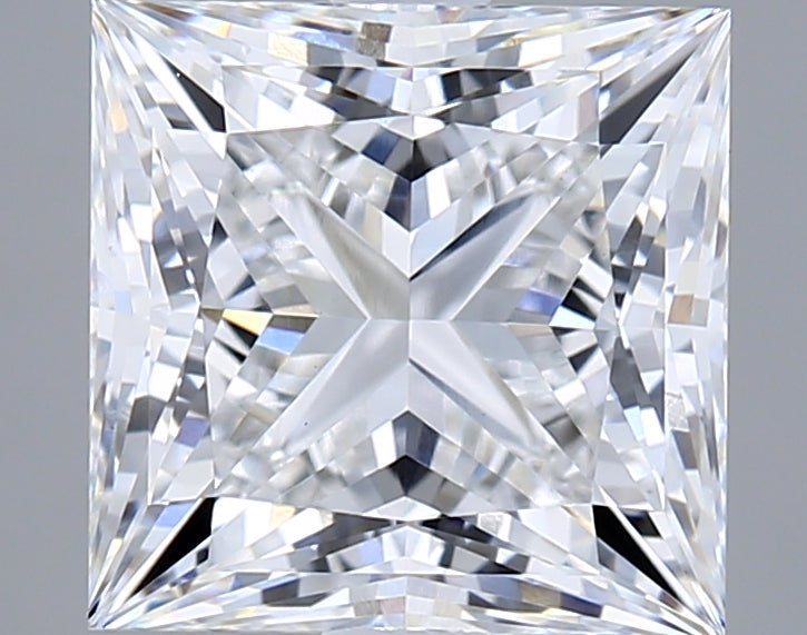 2.54 Carat Princess Shaped, Excellent Cut, D Color, VVS2 Clarity, IGI Certified Lab Grown Diamond