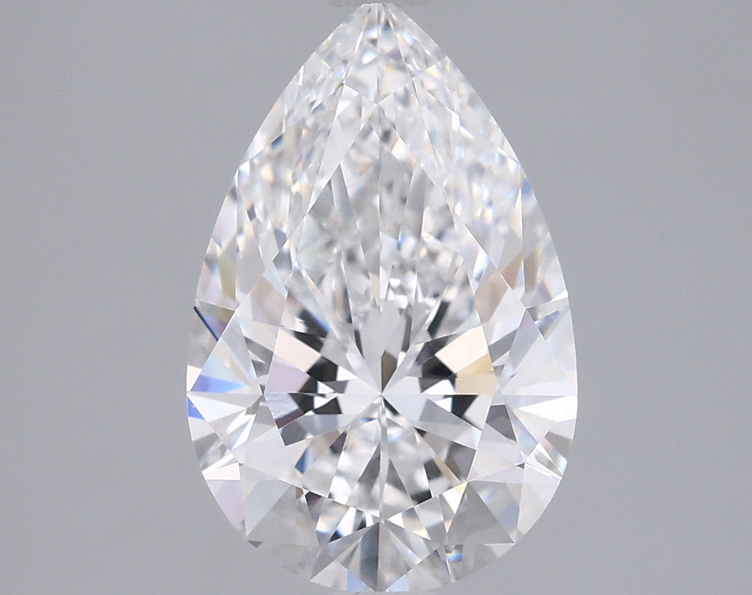 2.06 Carat Pear Shaped, Ideal Cut, E Color, VVS1 Clarity, IGI Certified Lab Grown Diamond