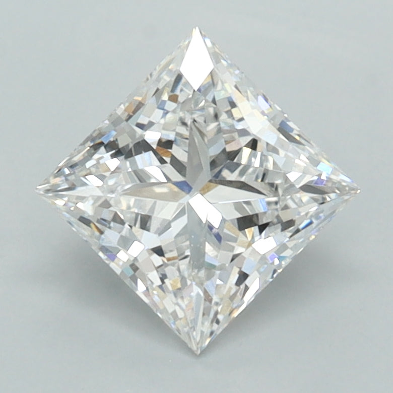1.54 Carat Princess Shaped, Ideal Cut, E Color, VVS2 Clarity, IGI Certified Lab Grown Diamond