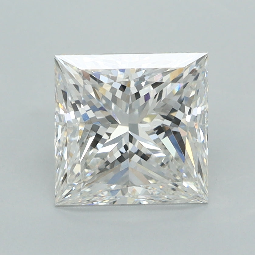 2.02 Carat Princess Shaped, Ideal Cut, F Color, VVS2 Clarity, IGI Certified Lab Grown Diamond