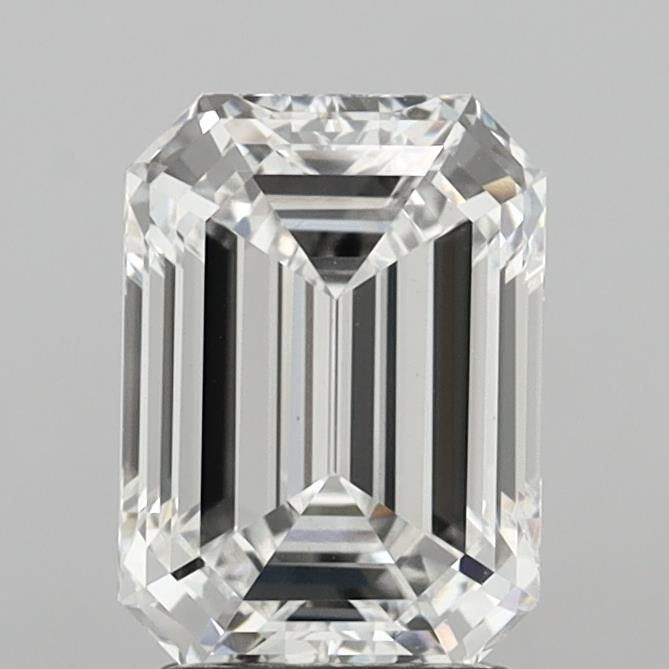 3.09 Carat Emerald Shaped, Ideal Cut, E Color, VVS2 Clarity, IGI Certified Lab Grown Diamond
