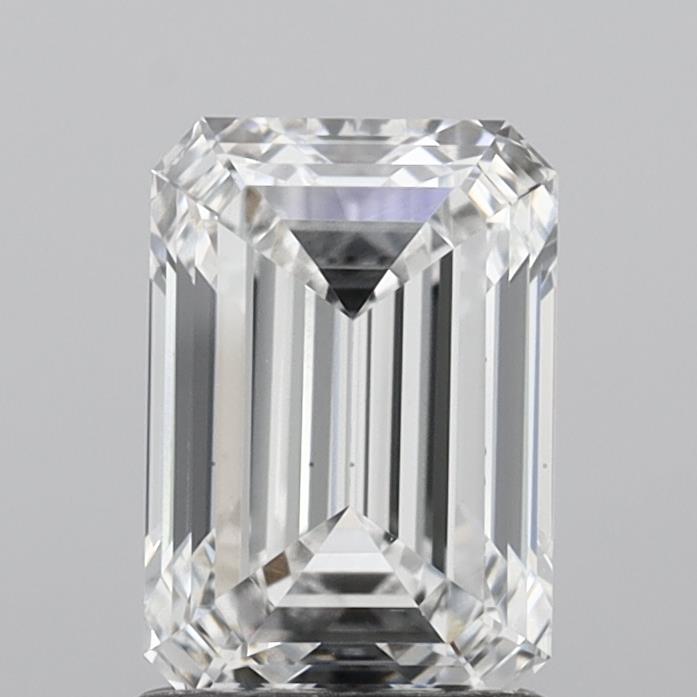 1.82 Carat Emerald Shaped, Ideal Cut, D Color, VS1 Clarity, IGI Certified Lab Grown Diamond