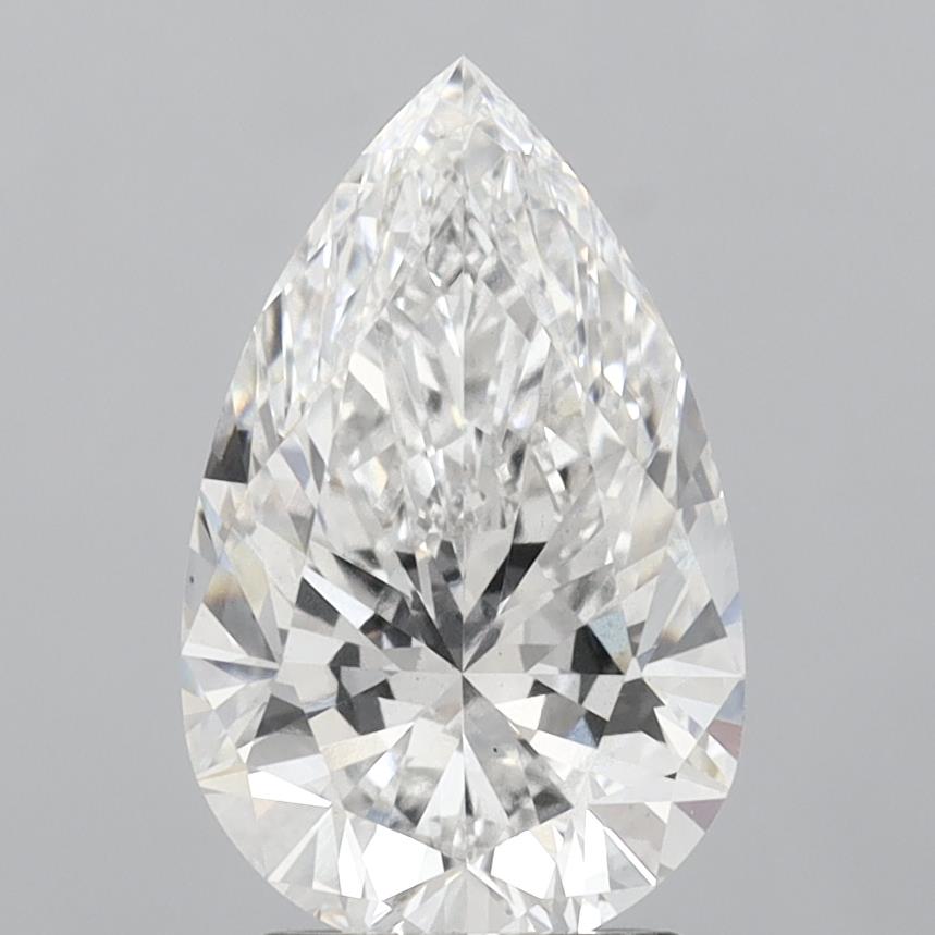 2.97 Carat Pear Shaped, Ideal Cut, F Color, VS2 Clarity, IGI Certified Lab Grown Diamond