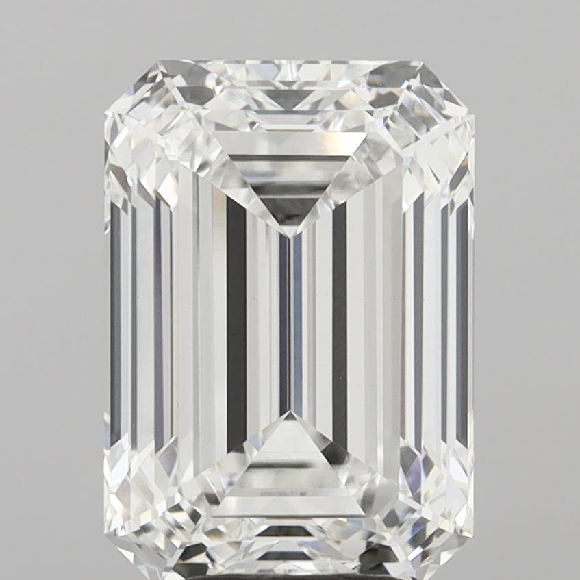 6.05 Carat Emerald Shaped, Ideal Cut, E Color, VVS2 Clarity, IGI Certified Lab Grown Diamond