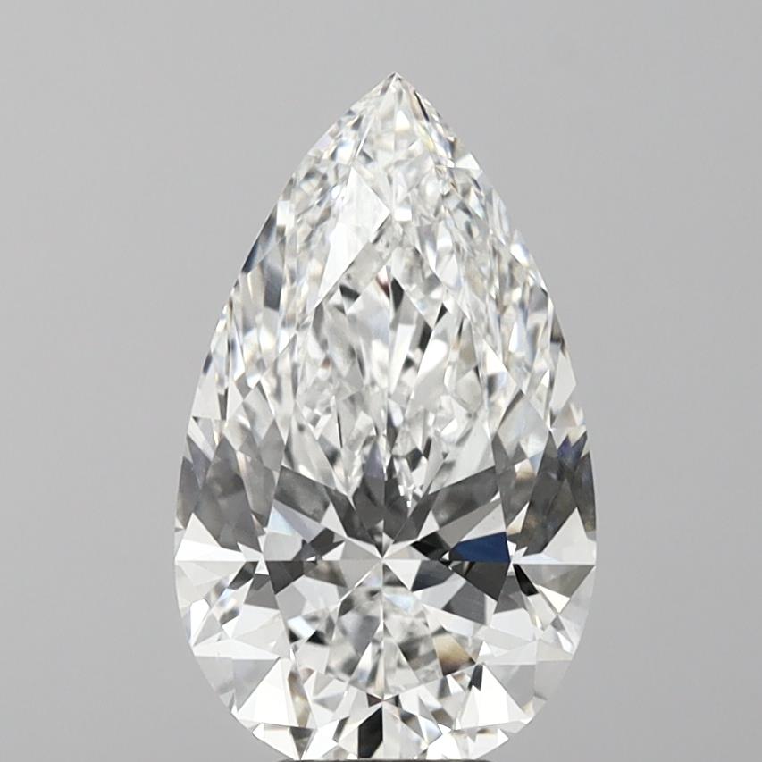 6.04 Carat Pear Shaped, Ideal Cut, E Color, VVS2 Clarity, IGI Certified Lab Grown Diamond