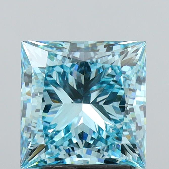 2.95 Carat Princess Shaped, Ideal Cut, VVS2 Clarity, IGI Certified Lab Grown Diamond