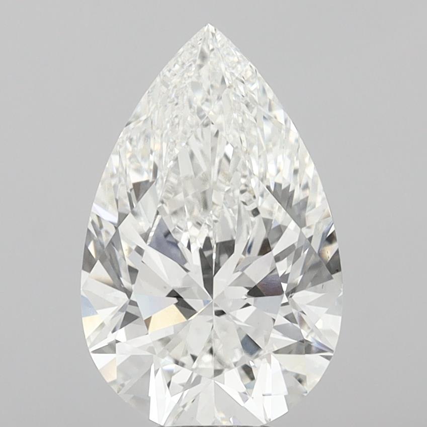 7.08 Carat Pear Shaped, Ideal Cut, F Color, VVS2 Clarity, IGI Certified Lab Grown Diamond