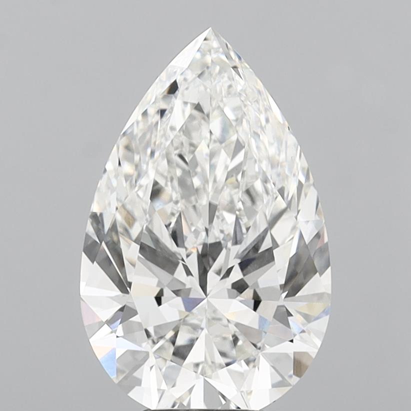 6.05 Carat Pear Shaped, Ideal Cut, F Color, VS1 Clarity, IGI Certified Lab Grown Diamond