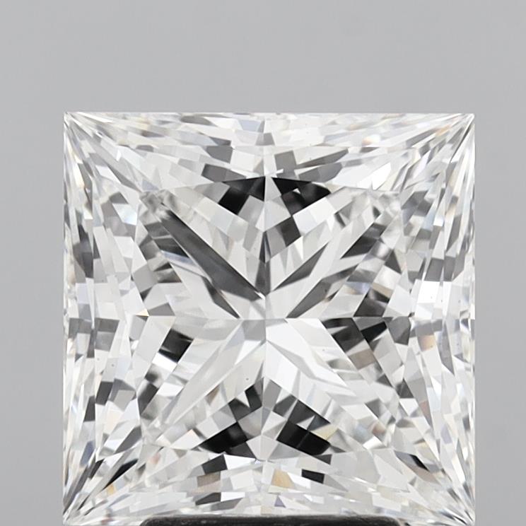 5.05 Carat Princess Shaped, Ideal Cut, E Color, VS1 Clarity, IGI Certified Lab Grown Diamond