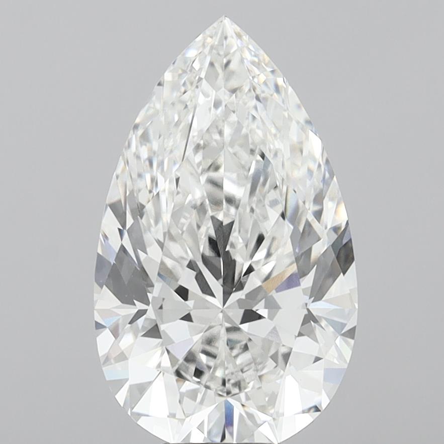8.07 Carat Pear Shaped, Excellent Cut, E Color, VVS2 Clarity, IGI Certified Lab Grown Diamond