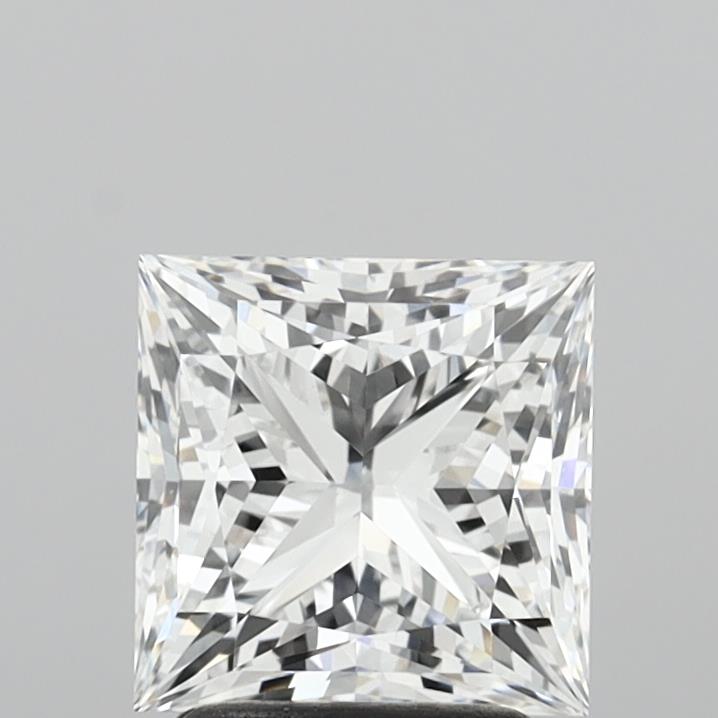 2.54 Carat Princess Shaped, Excellent Cut, E Color, VS1 Clarity, IGI Certified Lab Grown Diamond
