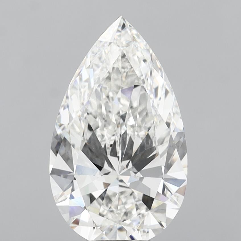 6.02 Carat Pear Shaped, Ideal Cut, G Color, VVS2 Clarity, IGI Certified Lab Grown Diamond