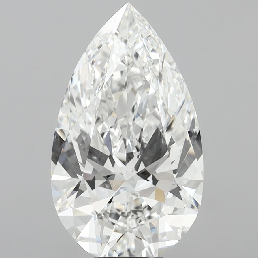 8.08 Carat Pear Shaped, Ideal Cut, F Color, VVS2 Clarity, IGI Certified Lab Grown Diamond