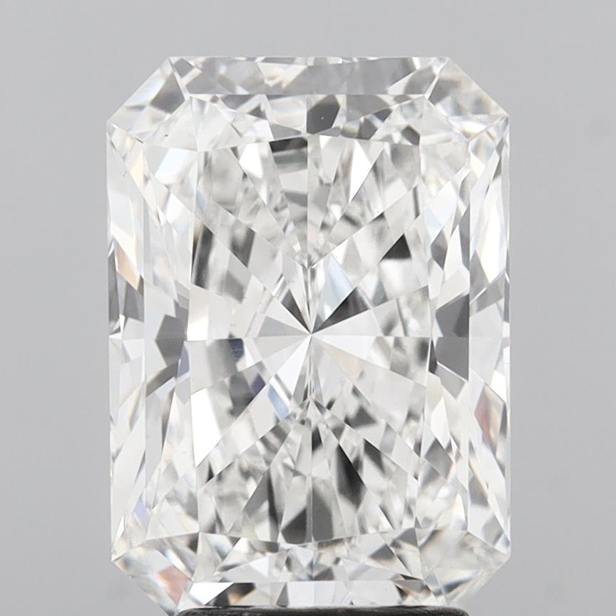 5.04 Carat Radiant Shaped, Ideal Cut, F Color, VVS2 Clarity, IGI Certified Lab Grown Diamond