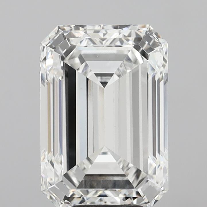7.56 Carat Emerald Shaped, Ideal Cut, E Color, VVS2 Clarity, IGI Certified Lab Grown Diamond