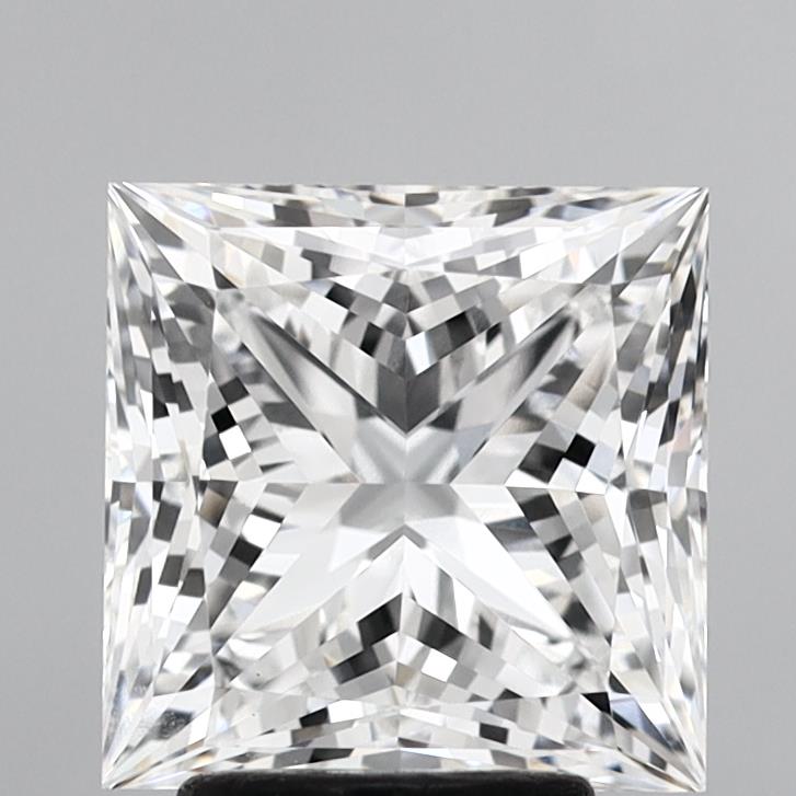 4.07 Carat Princess Shaped, Ideal Cut, E Color, VVS2 Clarity, IGI Certified Lab Grown Diamond