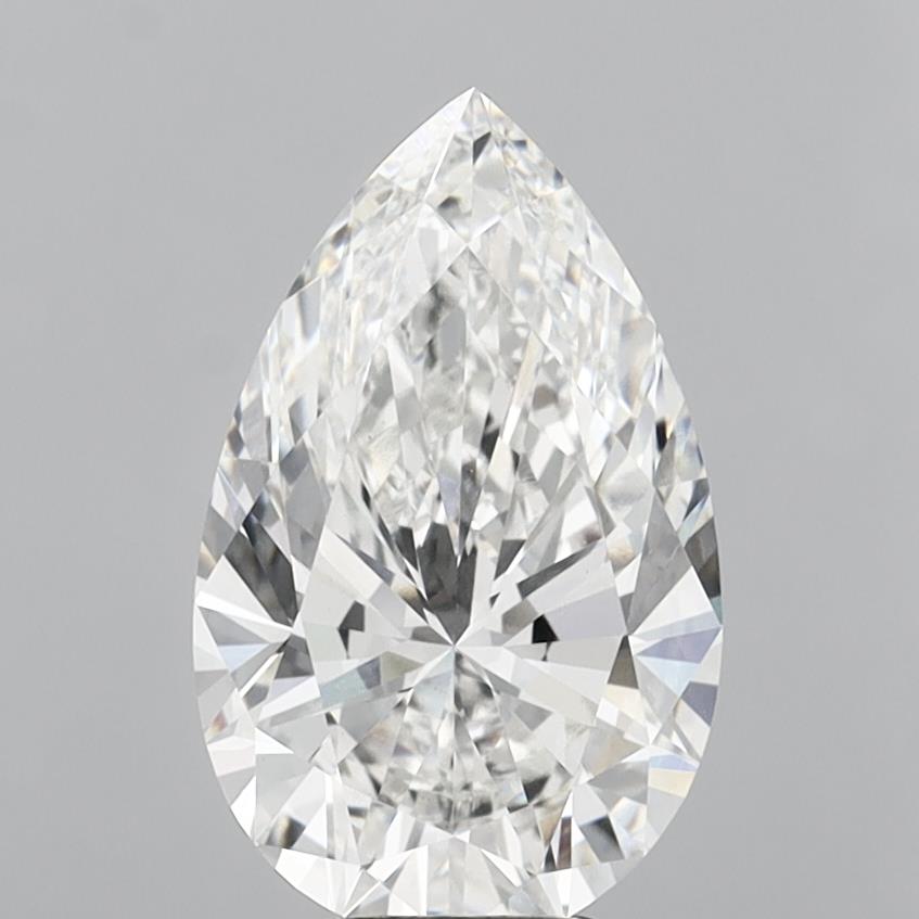 6.08 Carat Pear Shaped, Ideal Cut, E Color, VVS2 Clarity, IGI Certified Lab Grown Diamond
