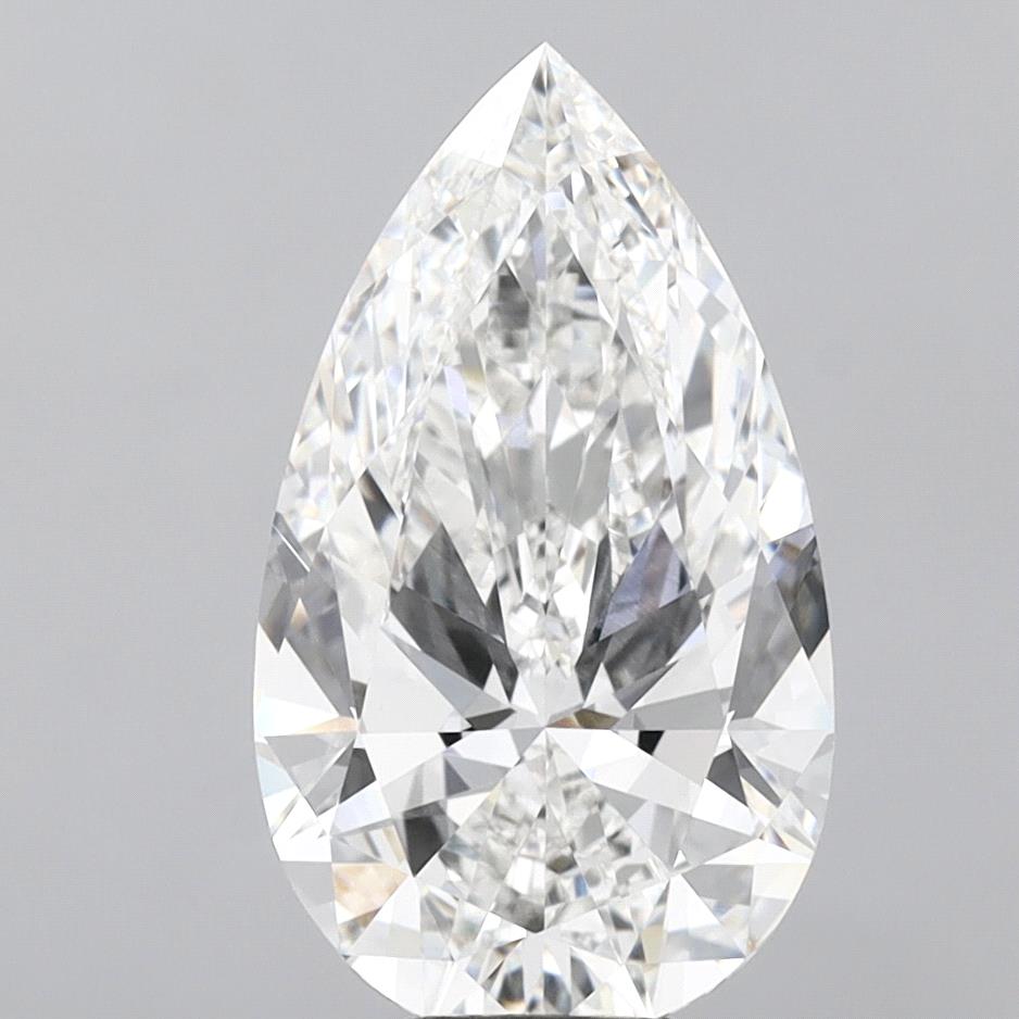 8.58 Carat Pear Shaped, Ideal Cut, F Color, VVS2 Clarity, IGI Certified Lab Grown Diamond