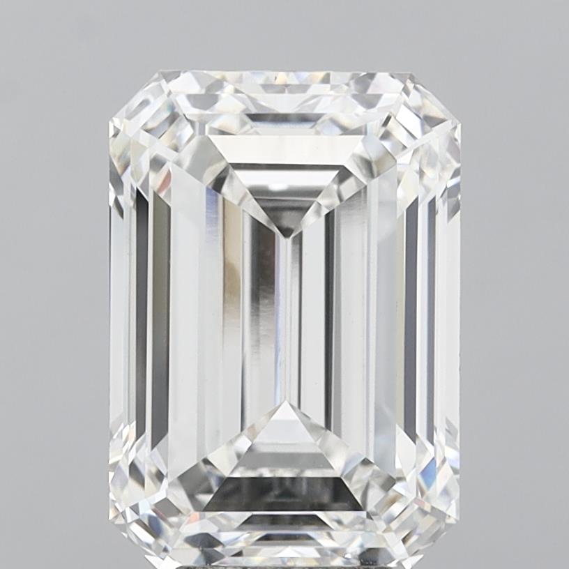 8.49 Carat Emerald Shaped, Ideal Cut, F Color, VVS2 Clarity, IGI Certified Lab Grown Diamond