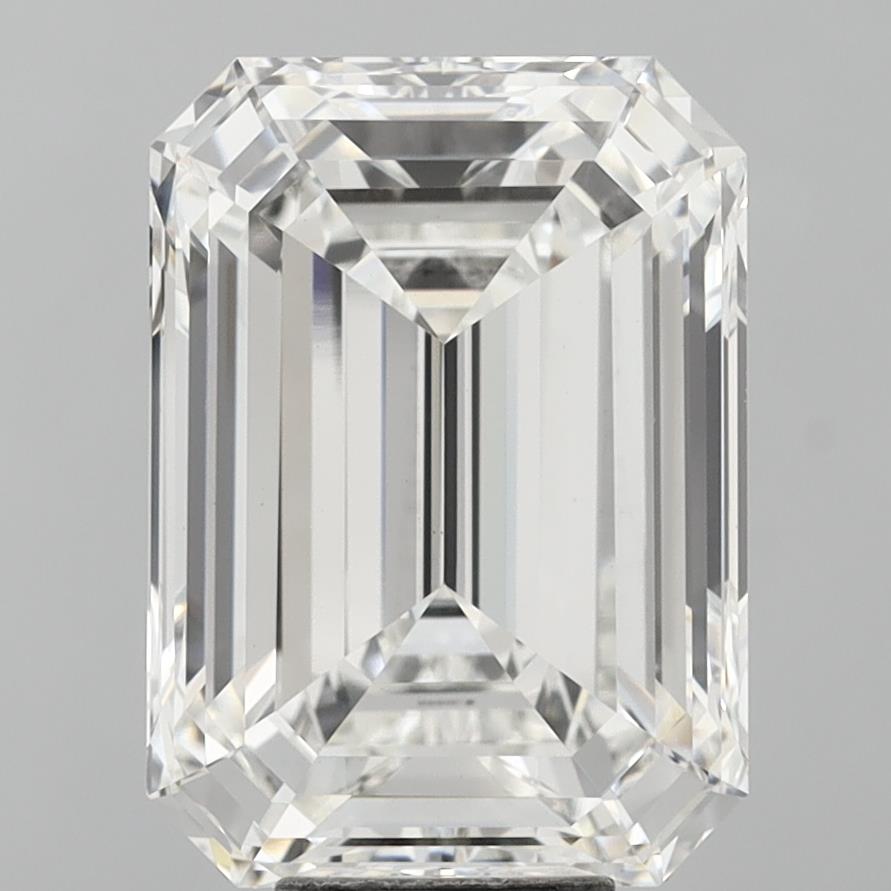 9.76 Carat Emerald Shaped, Ideal Cut, F Color, VVS2 Clarity, IGI Certified Lab Grown Diamond