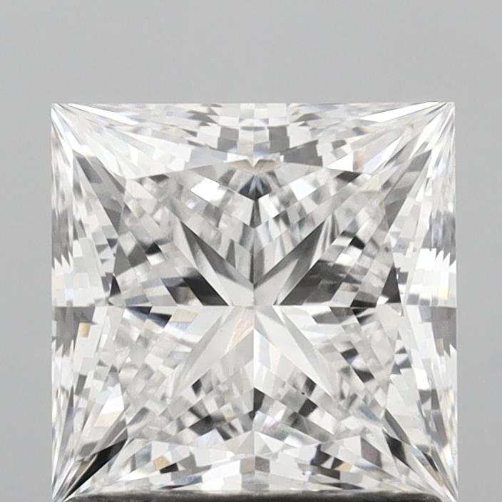 1.50 Carat Princess Shaped, Ideal Cut, E Color, VS2 Clarity, IGI Certified Lab Grown Diamond