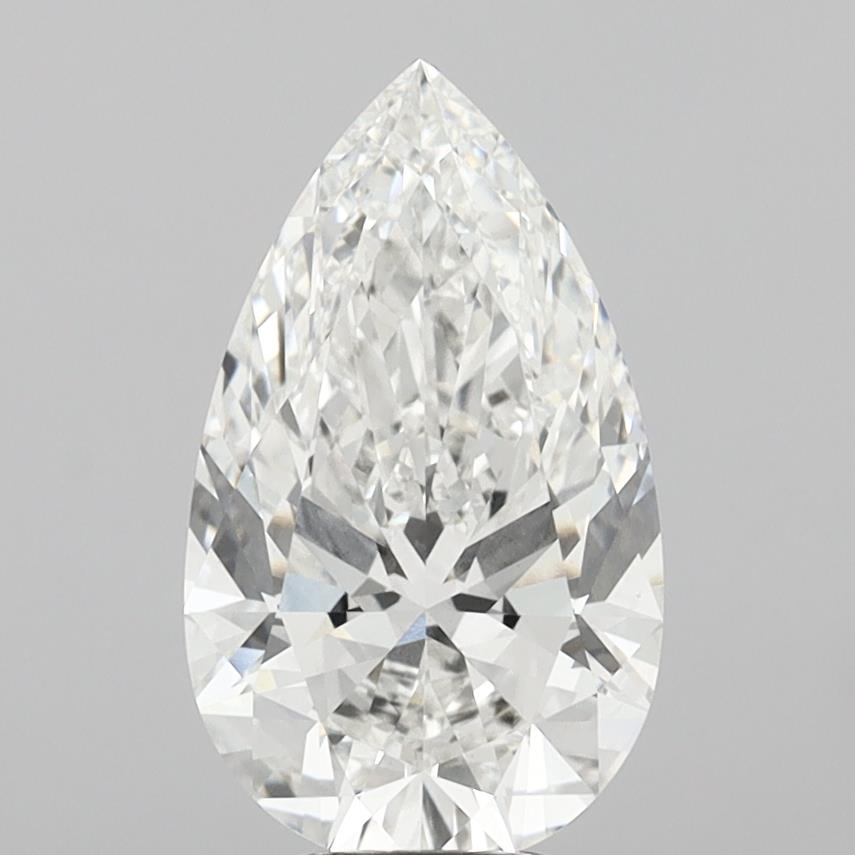 6.05 Carat Pear Shaped, Ideal Cut, F Color, VVS2 Clarity, IGI Certified Lab Grown Diamond