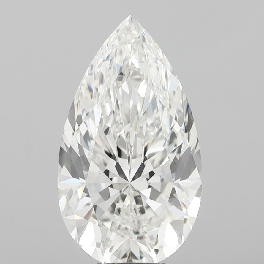 7.03 Carat Pear Shaped, Excellent Cut, F Color, VVS2 Clarity, IGI Certified Lab Grown Diamond