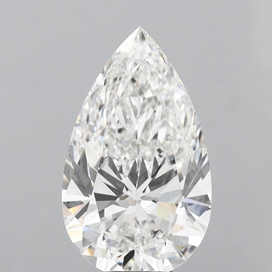 6.05 Carat Pear Shaped, Ideal Cut, F Color, VS1 Clarity, IGI Certified Lab Grown Diamond