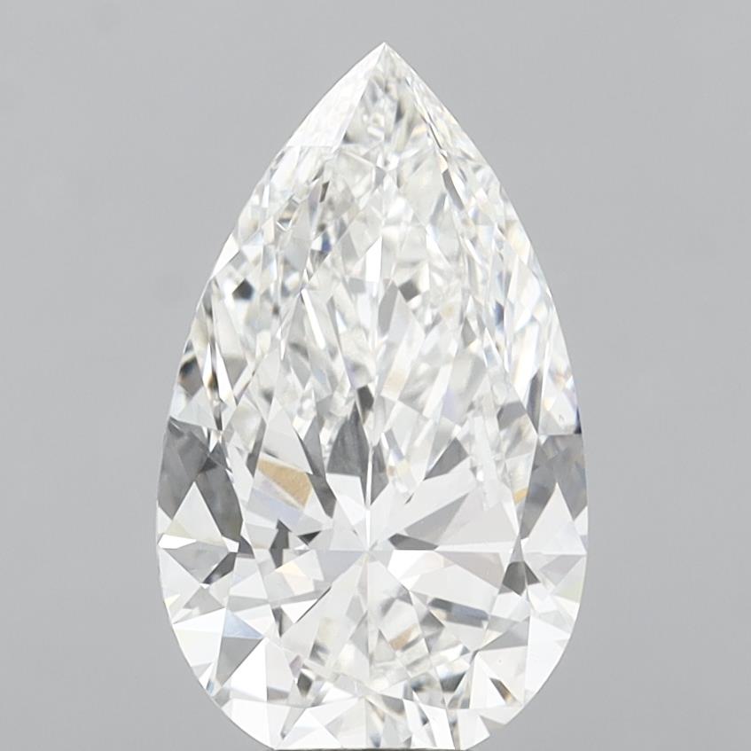 6.10 Carat Pear Shaped, Ideal Cut, F Color, VVS2 Clarity, IGI Certified Lab Grown Diamond