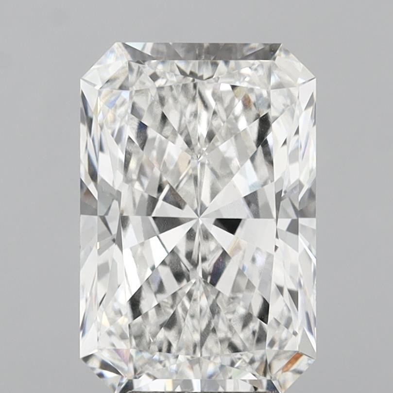 7.59 Carat Radiant Shaped, Ideal Cut, F Color, VVS2 Clarity, IGI Certified Lab Grown Diamond