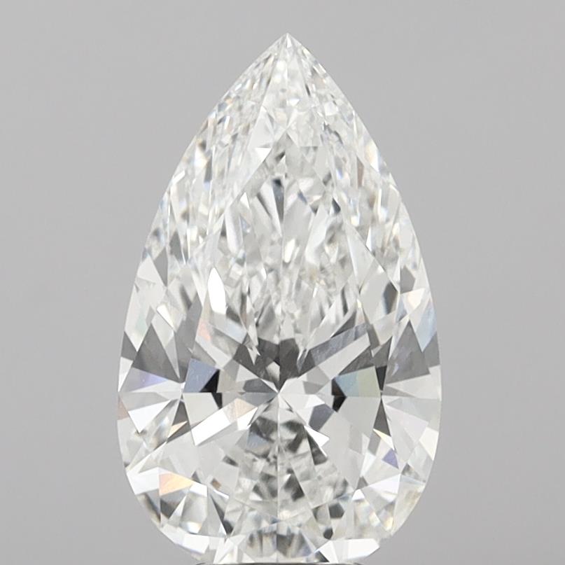 5.09 Carat Pear Shaped, Ideal Cut, F Color, VVS2 Clarity, IGI Certified Lab Grown Diamond