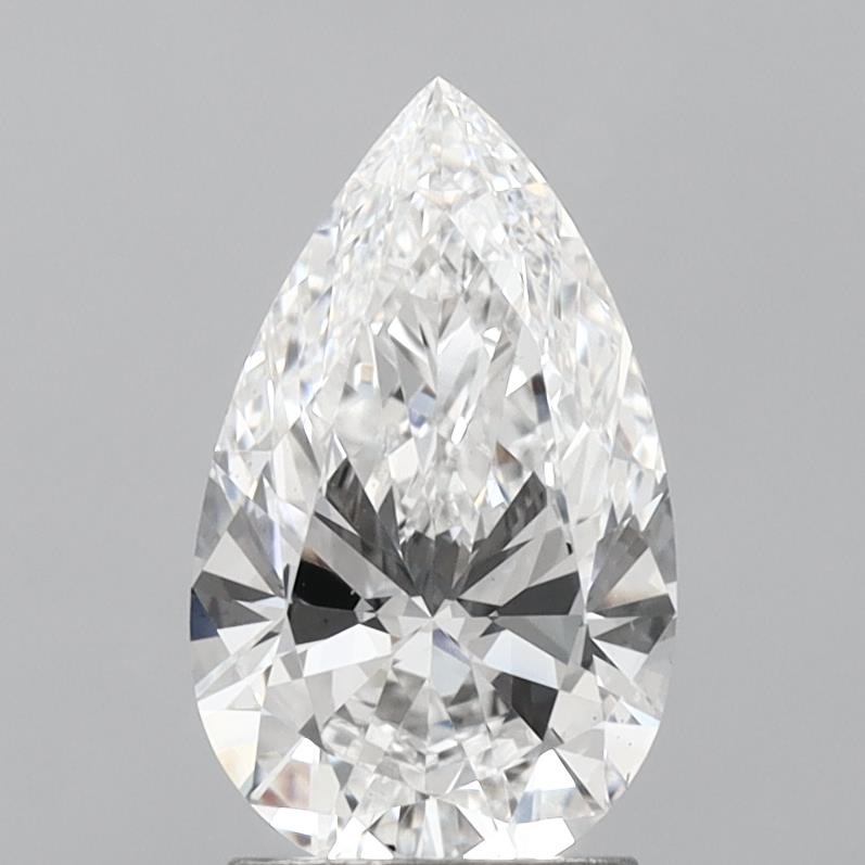 2.06 Carat Pear Shaped, Ideal Cut, E Color, VS1 Clarity, IGI Certified Lab Grown Diamond