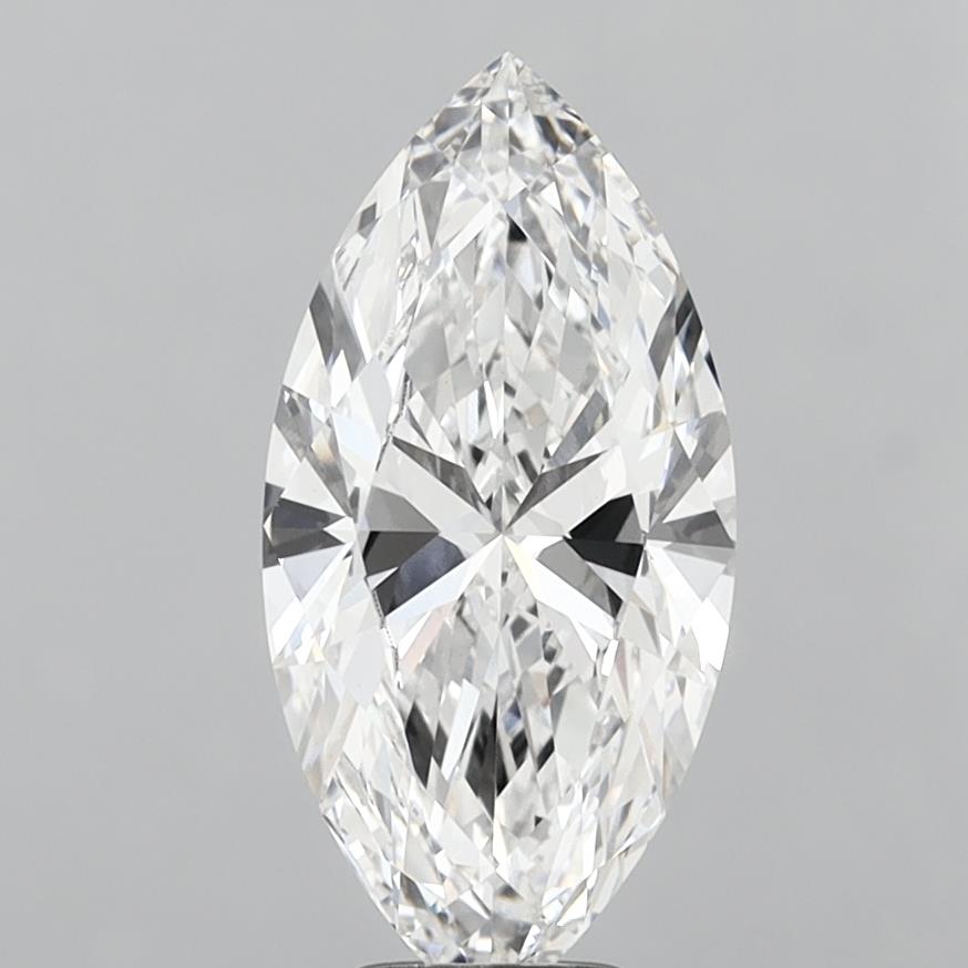 4.57 Carat Marquise Shaped, Ideal Cut, E Color, VVS2 Clarity, IGI Certified Lab Grown Diamond