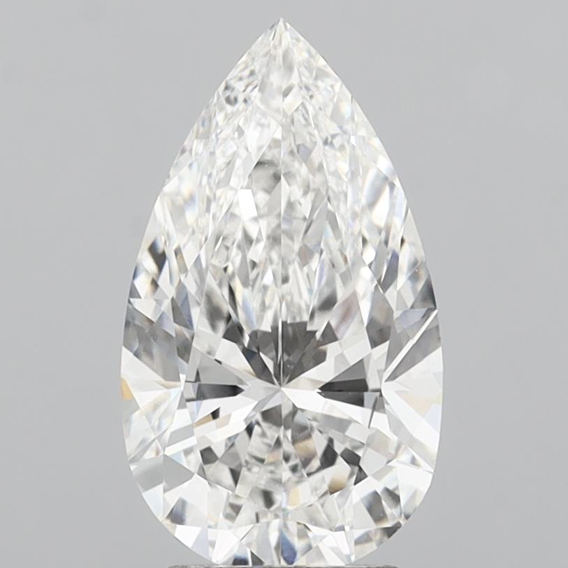 3.53 Carat Pear Shaped, Ideal Cut, F Color, VS1 Clarity, IGI Certified Lab Grown Diamond