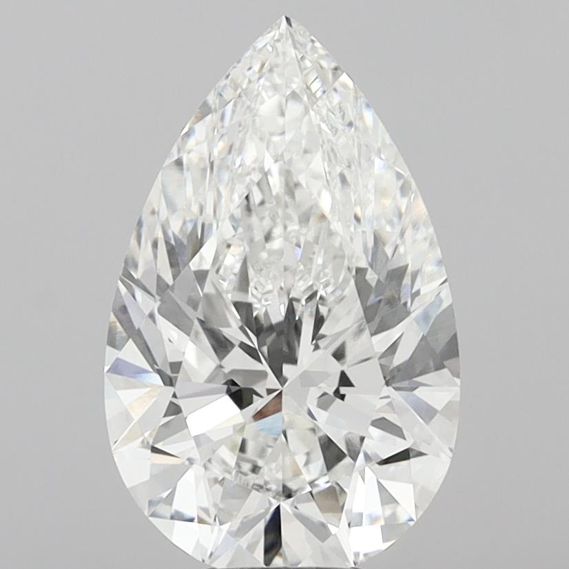 7.08 Carat Pear Shaped, Ideal Cut, F Color, VVS2 Clarity, IGI Certified Lab Grown Diamond