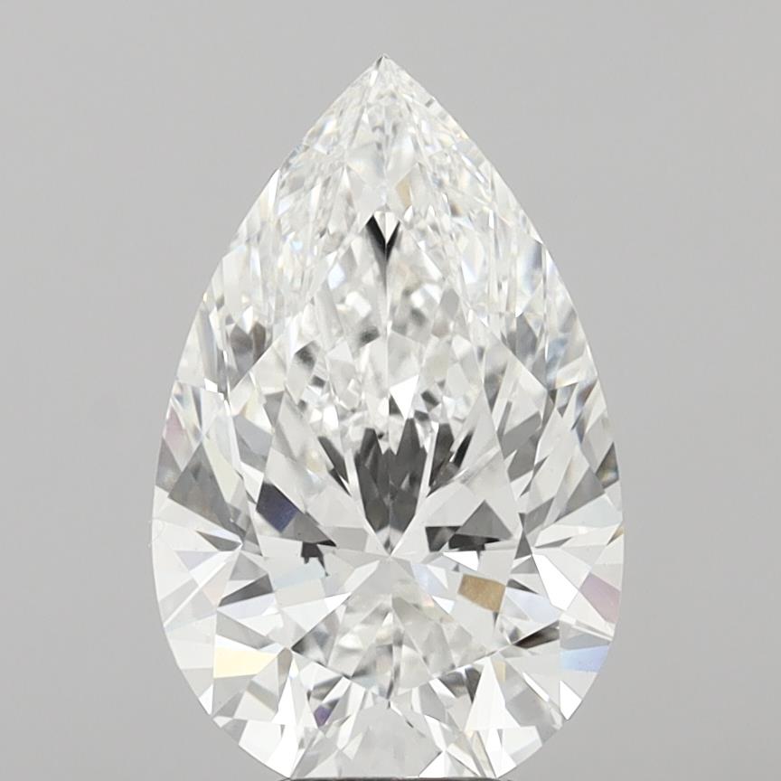 6.04 Carat Pear Shaped, Excellent Cut, E Color, VVS2 Clarity, IGI Certified Lab Grown Diamond