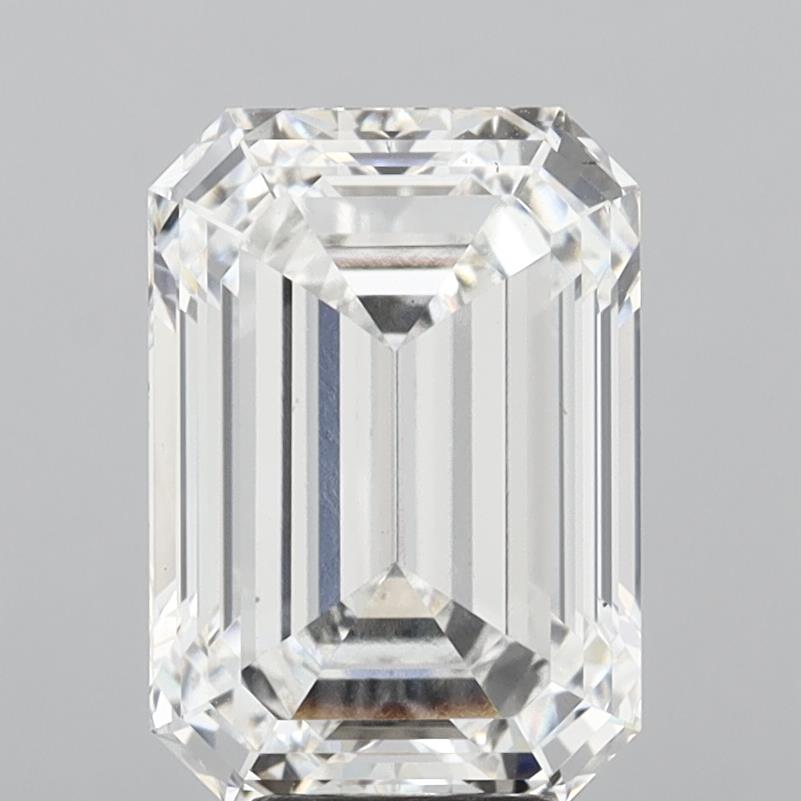 7.09 Carat Emerald Shaped, Ideal Cut, E Color, VVS2 Clarity, IGI Certified Lab Grown Diamond