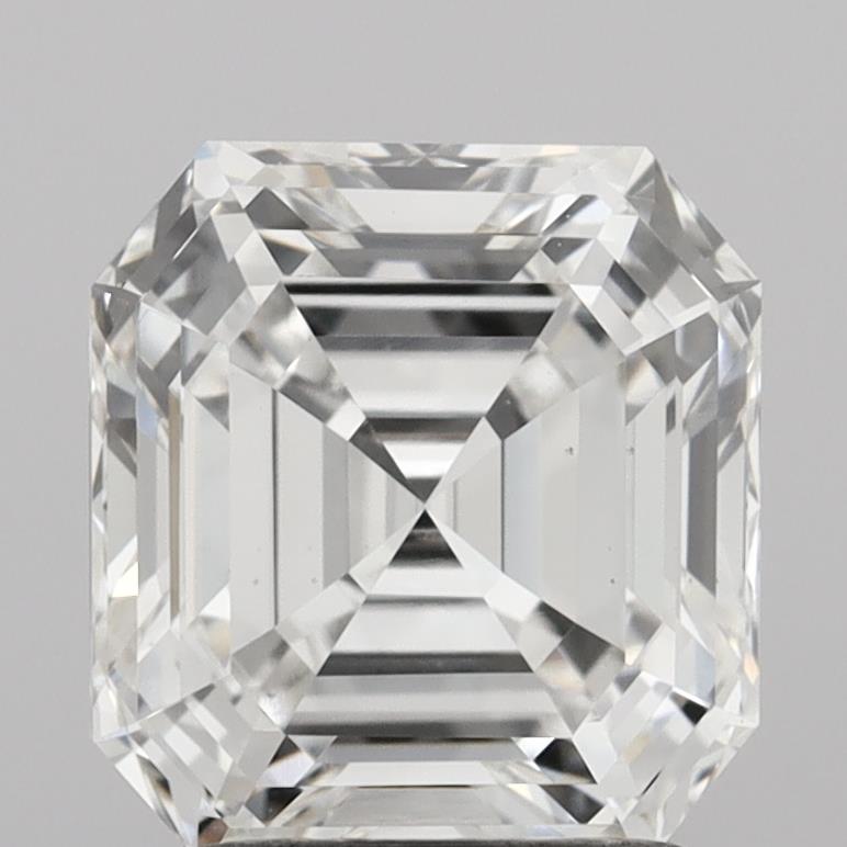2.03 Carat Asscher Shaped, Ideal Cut, F Color, VS1 Clarity, IGI Certified Lab Grown Diamond