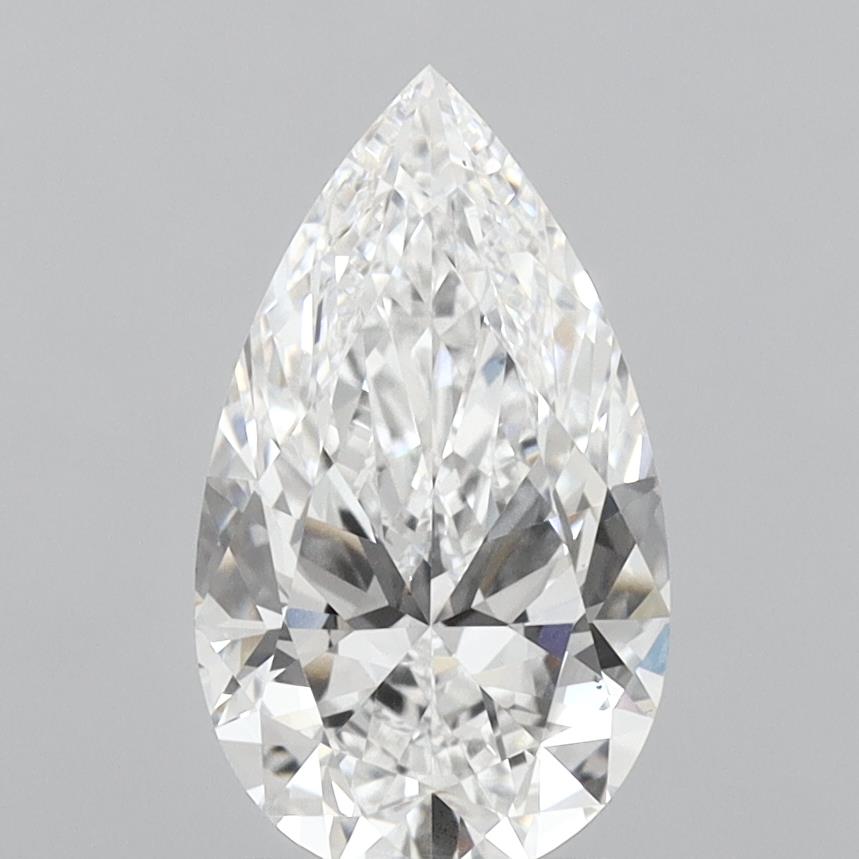 2.77 Carat Pear Shaped, Ideal Cut, E Color, VVS2 Clarity, IGI Certified Lab Grown Diamond
