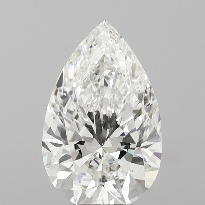 5.07 Carat Pear Shaped, Ideal Cut, F Color, VS1 Clarity, IGI Certified Lab Grown Diamond
